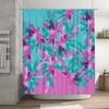 Watercolor Floral Print Shower Curtain Set Waterproof Fabric with Hooks Pink Blue Colorful Bath Decor Perfect Gift for Her Size: