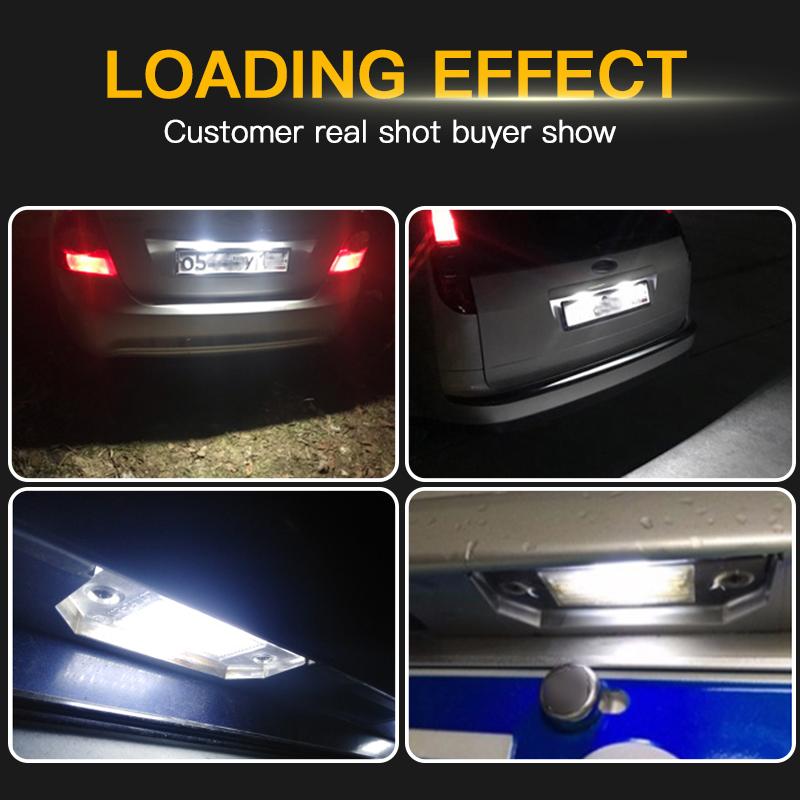 2pcs For 2000 2001 2002 2003 2004 2005 2006-2007 Ford Mondeo MK3 B4Y LED License Number Plate Light White Canbus