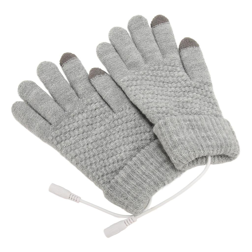 USB Heated Gloves Thicken Detachable Electronic Warming Knitted Gloves for Autumn Winter
