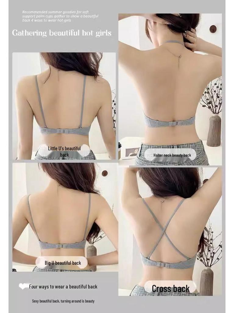Seamless Push-Up Bra: Backless, Wireless, Small Chest Support, Fine Straps