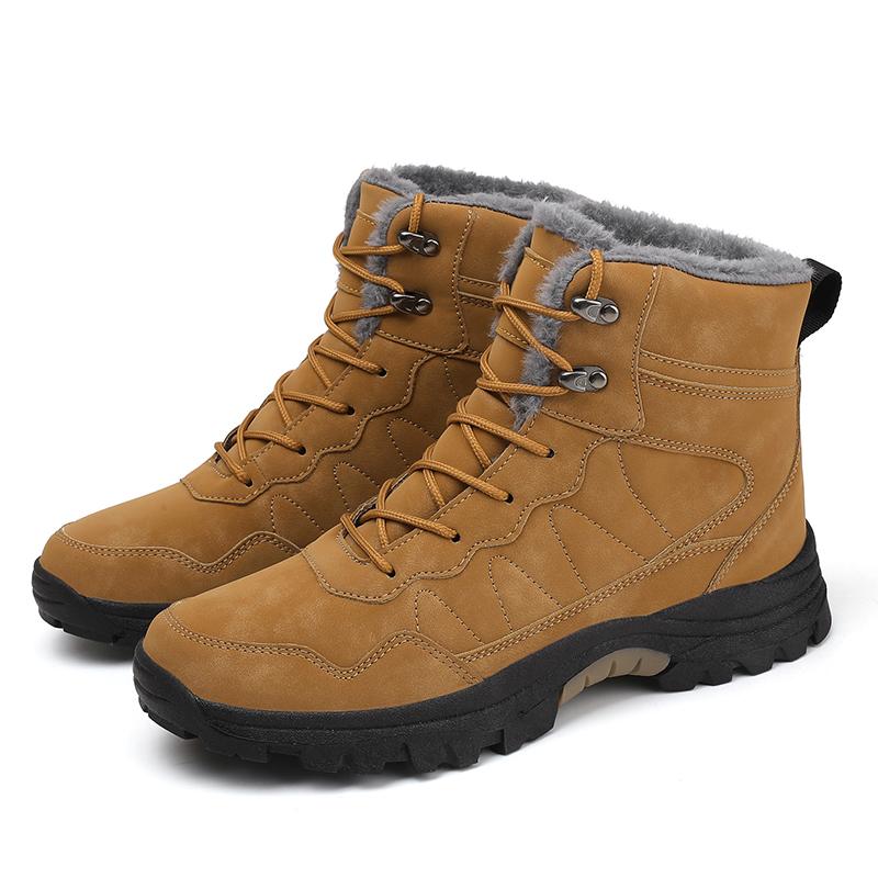 

Мужские зимние теплые ботинки большого размера, высокие зимние ботинки, модная мягкая повседневная обувь 47 хаки