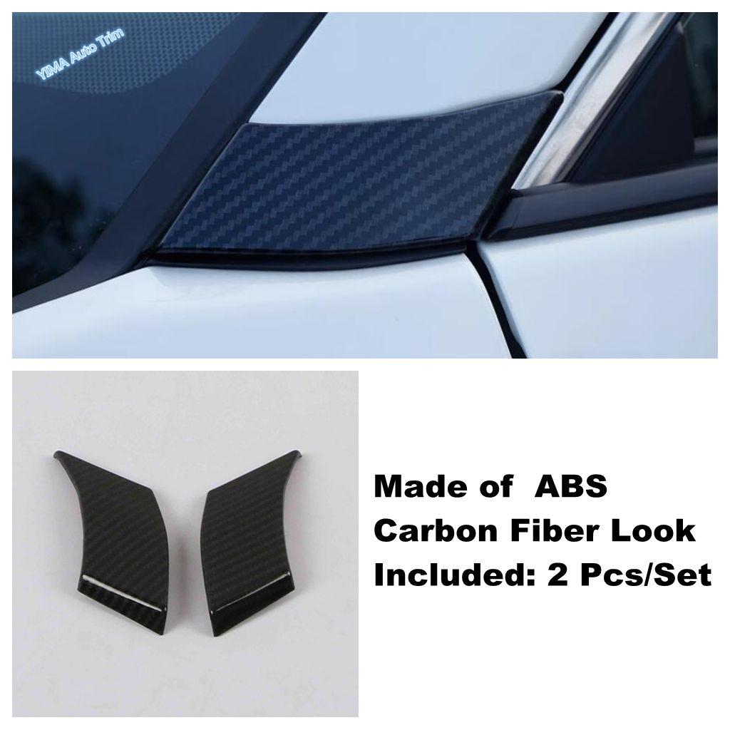 ABS Chrome / Carbon Fiber Auto Front Window Pillar A Decor Sequ Cover Trim For TOYOTA RAV4 RAV 4 XA50 - 2024 Accessories