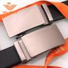 Men's Genuine Leather Belt with Brushed Automatic Buckle and Customizable Laser Logo for Formal Wear