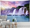 Mountain Waterfall Tapestry Forest Natural Scenery Wall Hanging for Living Room Party Beach Picnic Blanket Tablecloth Wall Decor