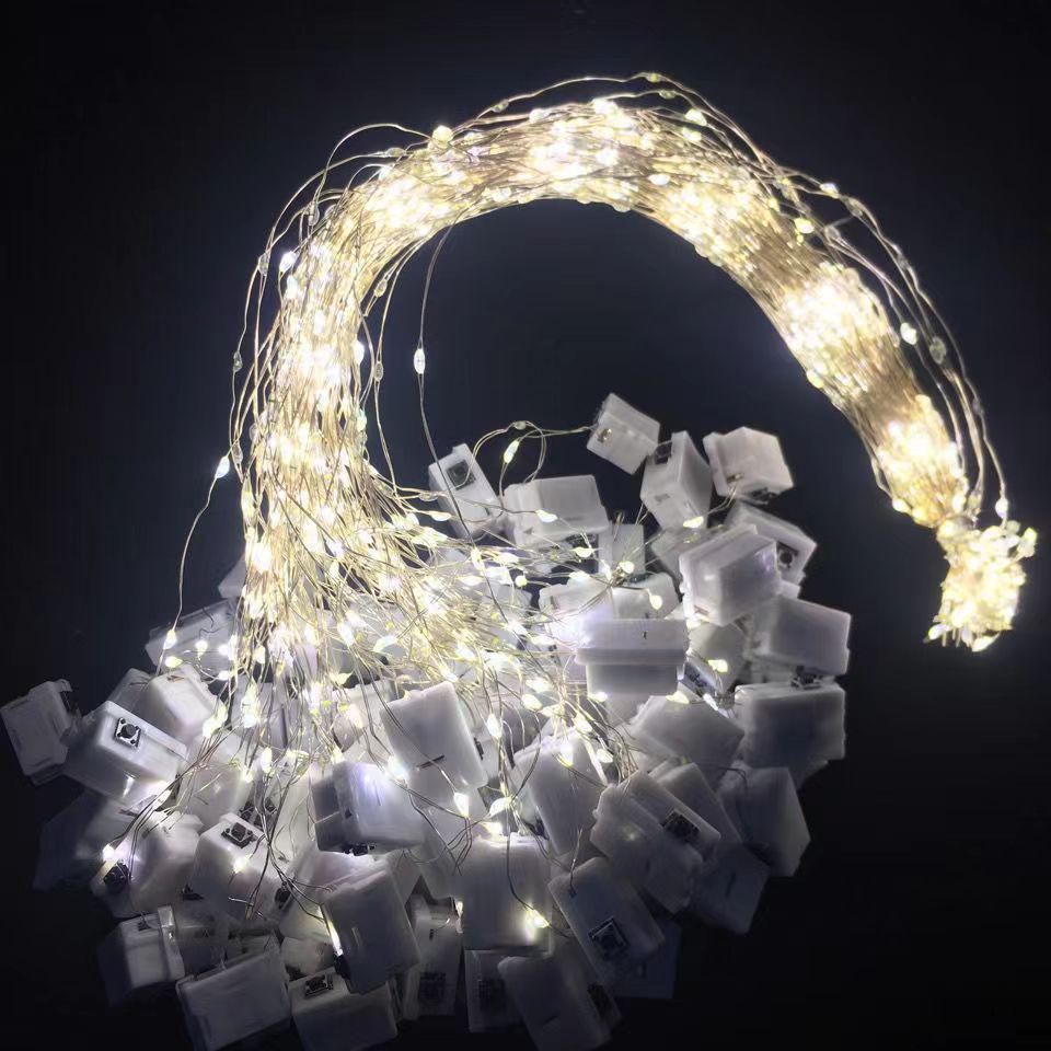 LED Copper Wire Fairy Lights - Three-Level White Box String Lights for Decorative and Atmosphere Settings