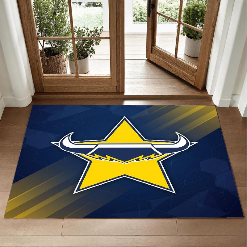 North Queensland Cowboys Design Crystal Velvet Rug Soft Decorative Mat for Bedroom Entrance
