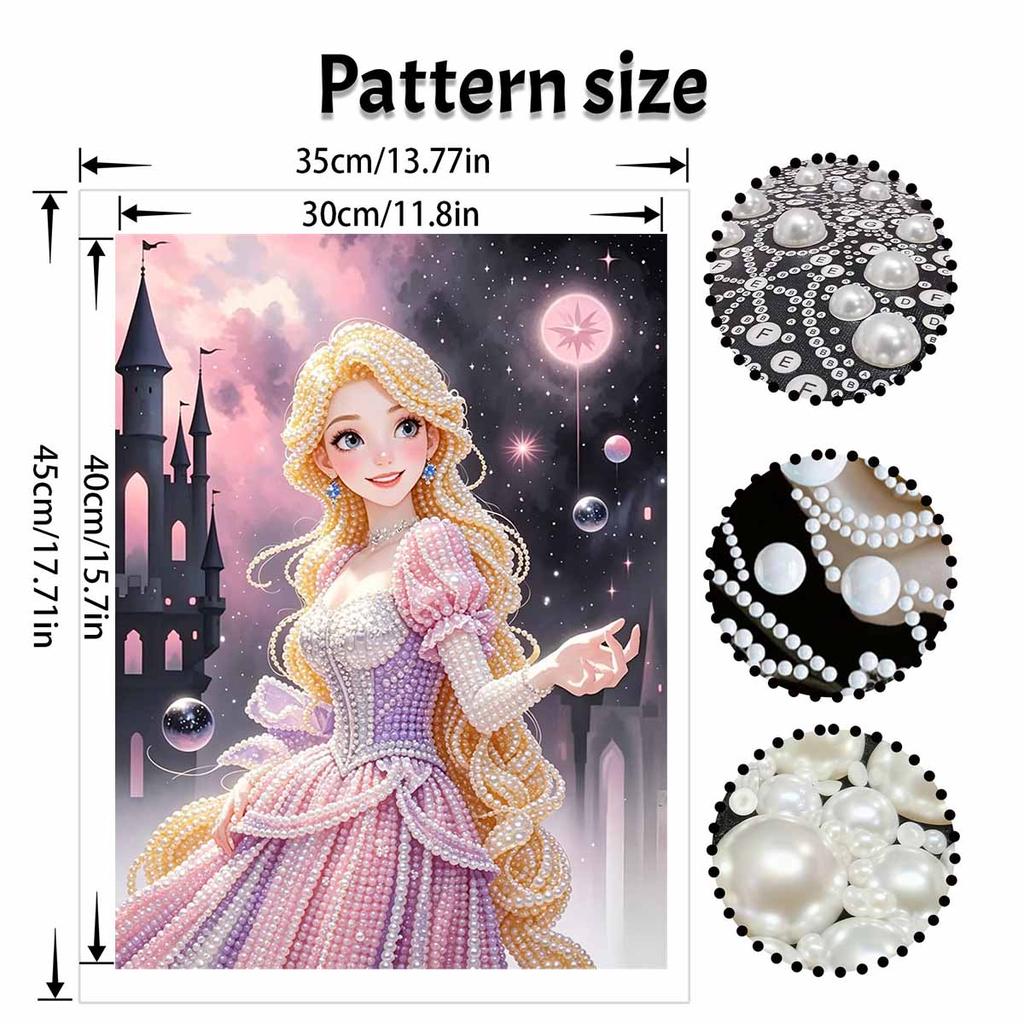 Disney Rapunzel Pearl Painting Handmade Pearl Kit Home Decoration Painting Fantasy Princess Castle Wall Art DIY Craft Gift