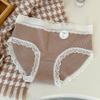 10A Antibacterial Lace Mid-Waist Women's Briefs: Pure Cotton, Skin-Friendly, Breathable, Comfortable for Young Girls