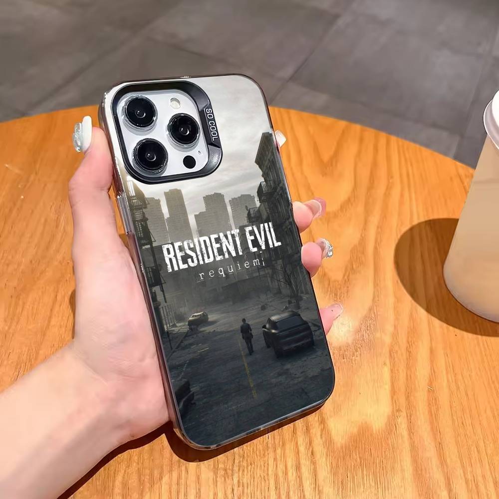 Game R-Resident E-Evil R-Requiem Phone Case For iPhone17,16,15,14,13,12,11,Pro,MAX Gray Matte Silicone Black Cover