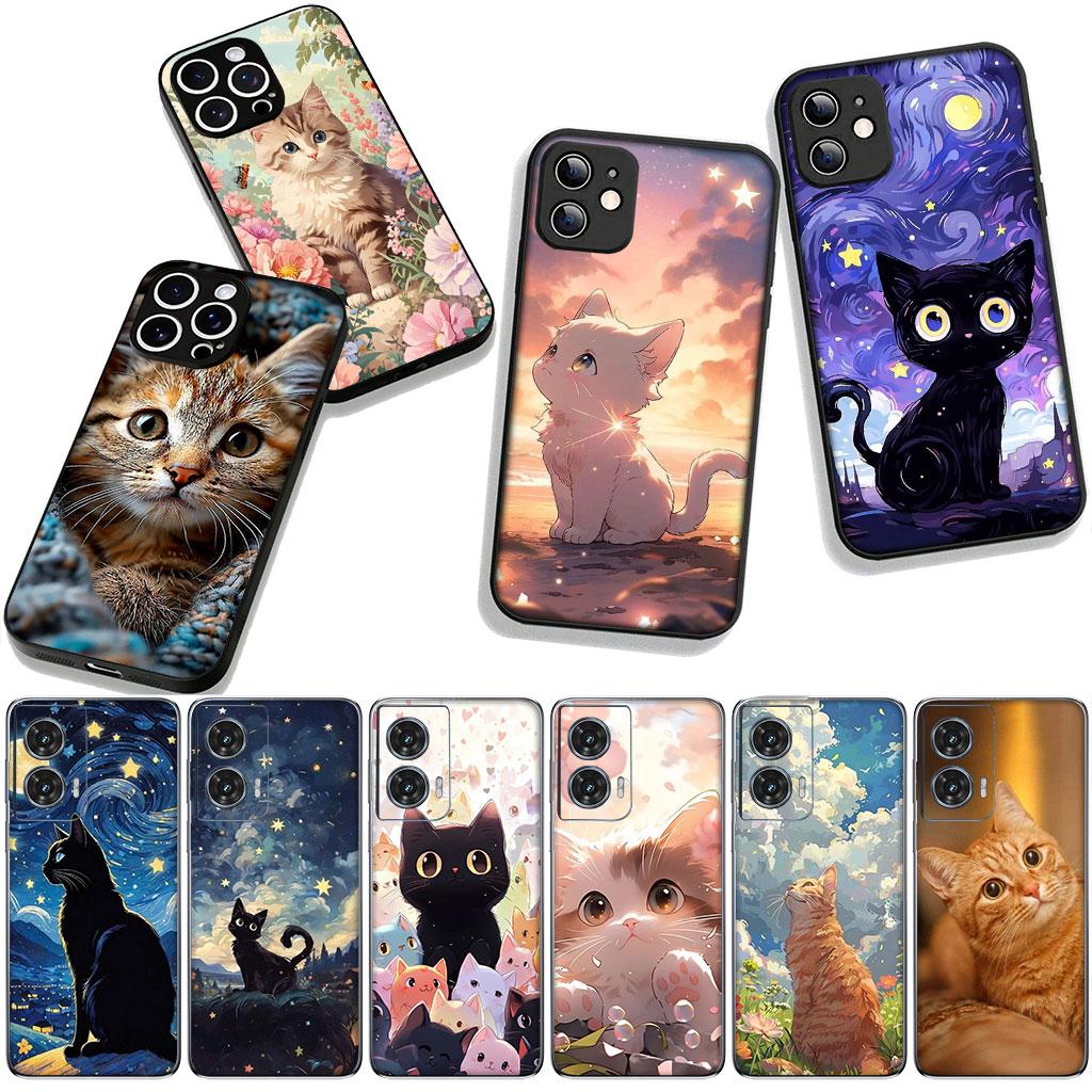 Cover for Apple iPhone 16 15 14 Plus 13 12 Mini 17 Pro Max + ProMax 16E Air 16+ 15+ Coque Phone Case Kitten Cat Meow Wallpaper