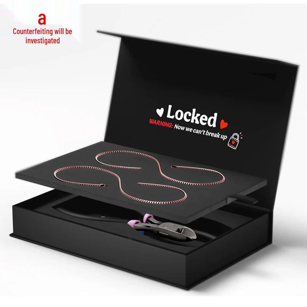 Heißverkaufendes Armband für ewige Paare: DIY 316L Edelstahlkette mit 925 Silber Verschluss, 18K Gold plattiert. 925 Silver - 2 Ring Locks (with Black Tool)