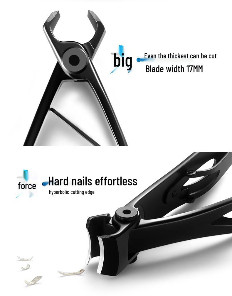 Anti-Splash Stainless Steel Large Nail Clipper Set for Thick Toenails