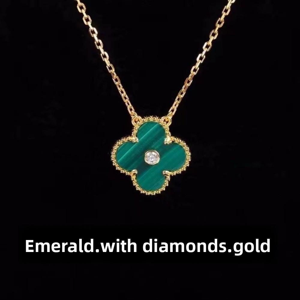 Kvinners Firkløver Halskjede Enkelt Blomst Hvit Perlemor Rød Agat Anheng Kragebenskjede