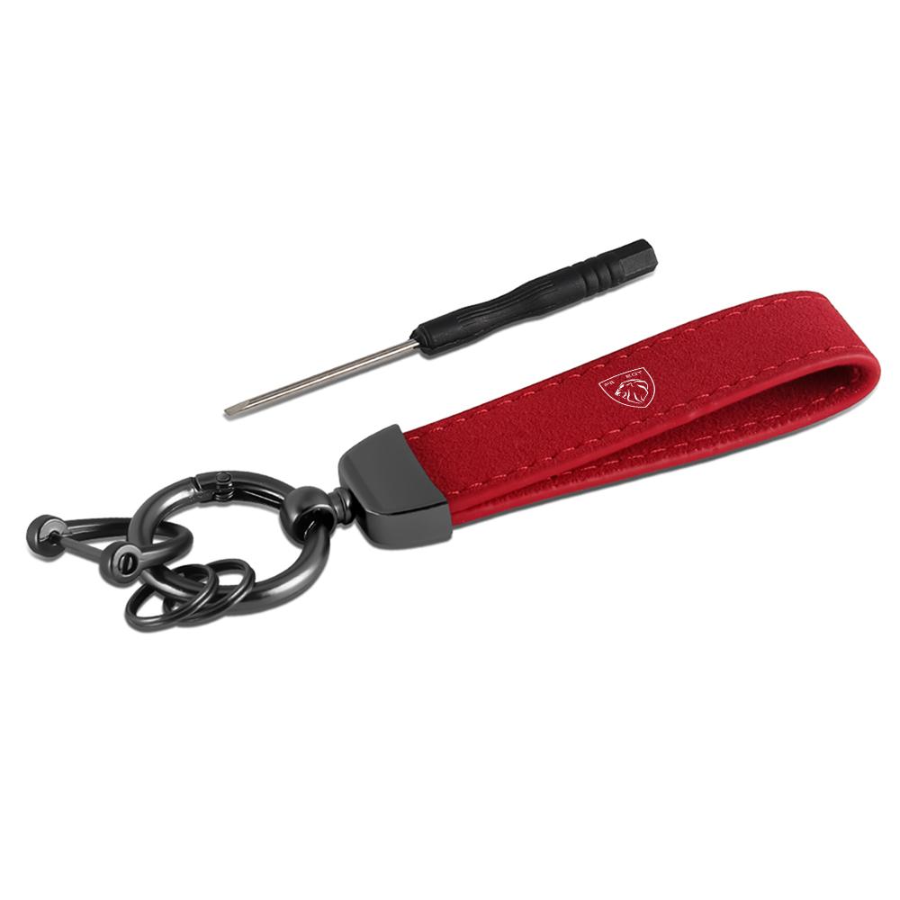 Leather Car Emblem Keychain Keyring Key Chain Badge Pendant For Peugeot 206 207 P208 306 307 308 408 107 2008 3008 Accessories