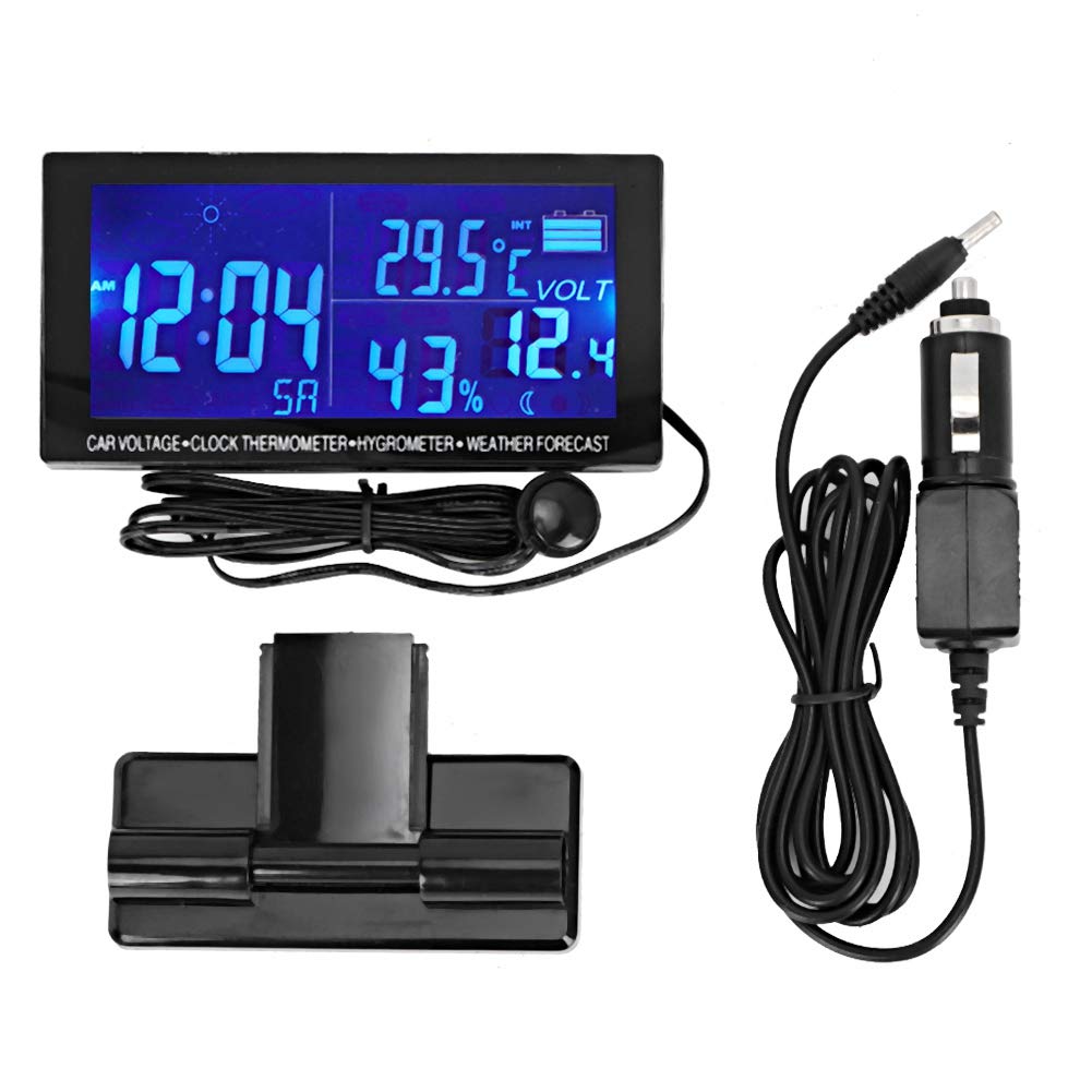 xuuyuu Digital Car Clock Car with Weather Forecast Function