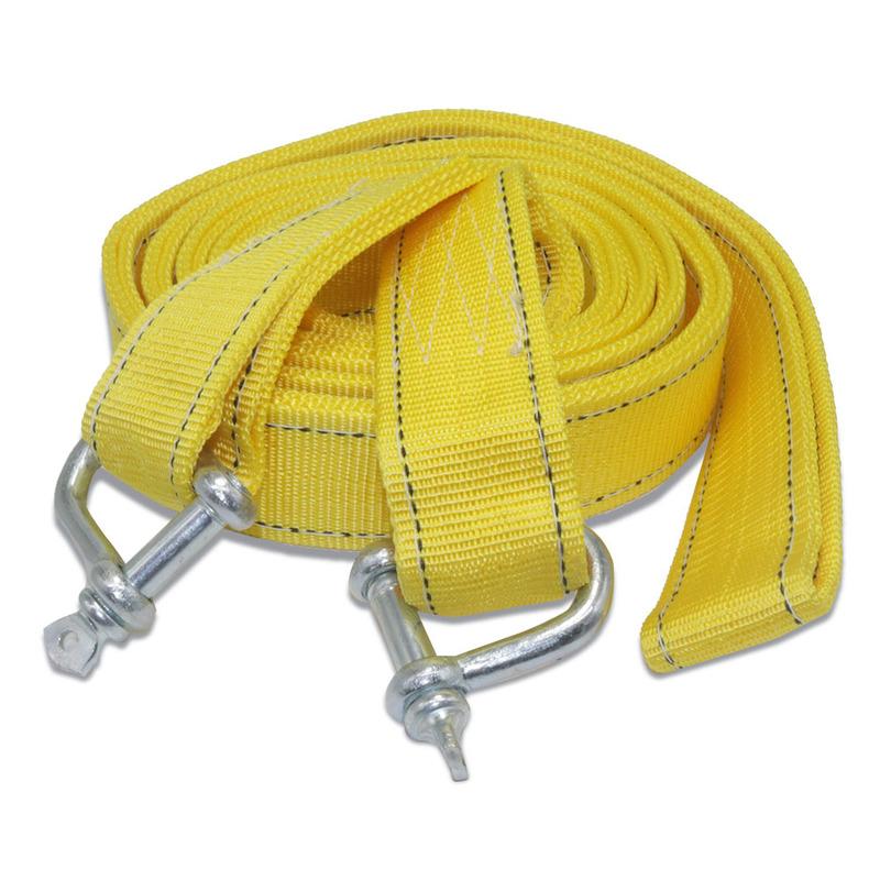Car Tow Strap Racing Auto Winch Rope Nylon 5m 8Tons Recovery Towing Cable Strap Belt Heavy Duty Off Road Accessories Metal Hooks