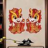 1 Pair 3D Horse Year Door Sticker Glitter Zodiac Horse Windows Decals Door Couplet  Market