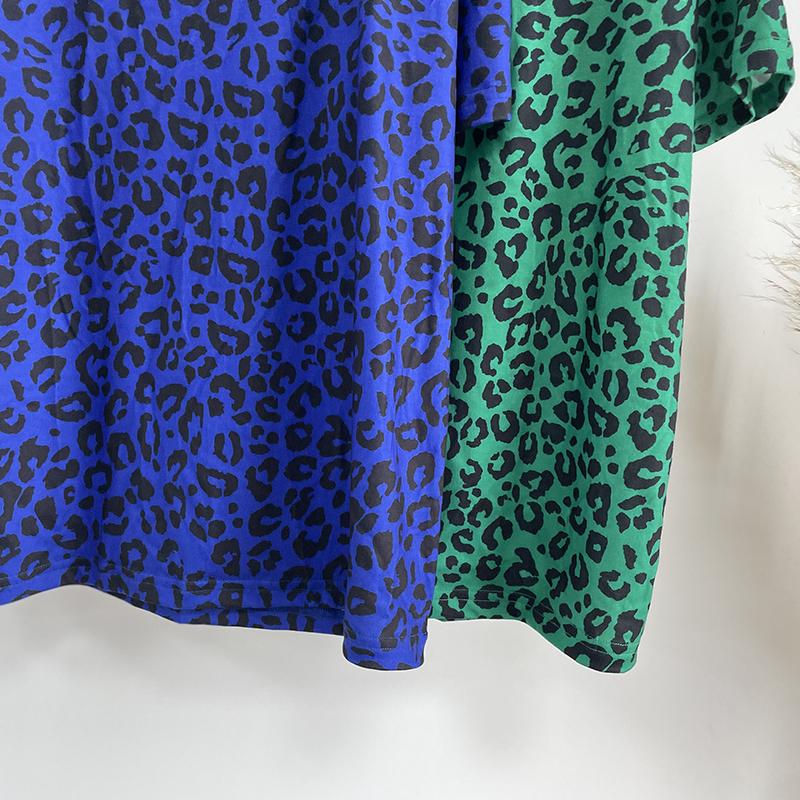 Hirsionsan Summer Casual Leopard Print Knitted T-Shirts Women O-Neck Loose Soft Harajuku New Tops Shirt Female Chic Tees Mujer