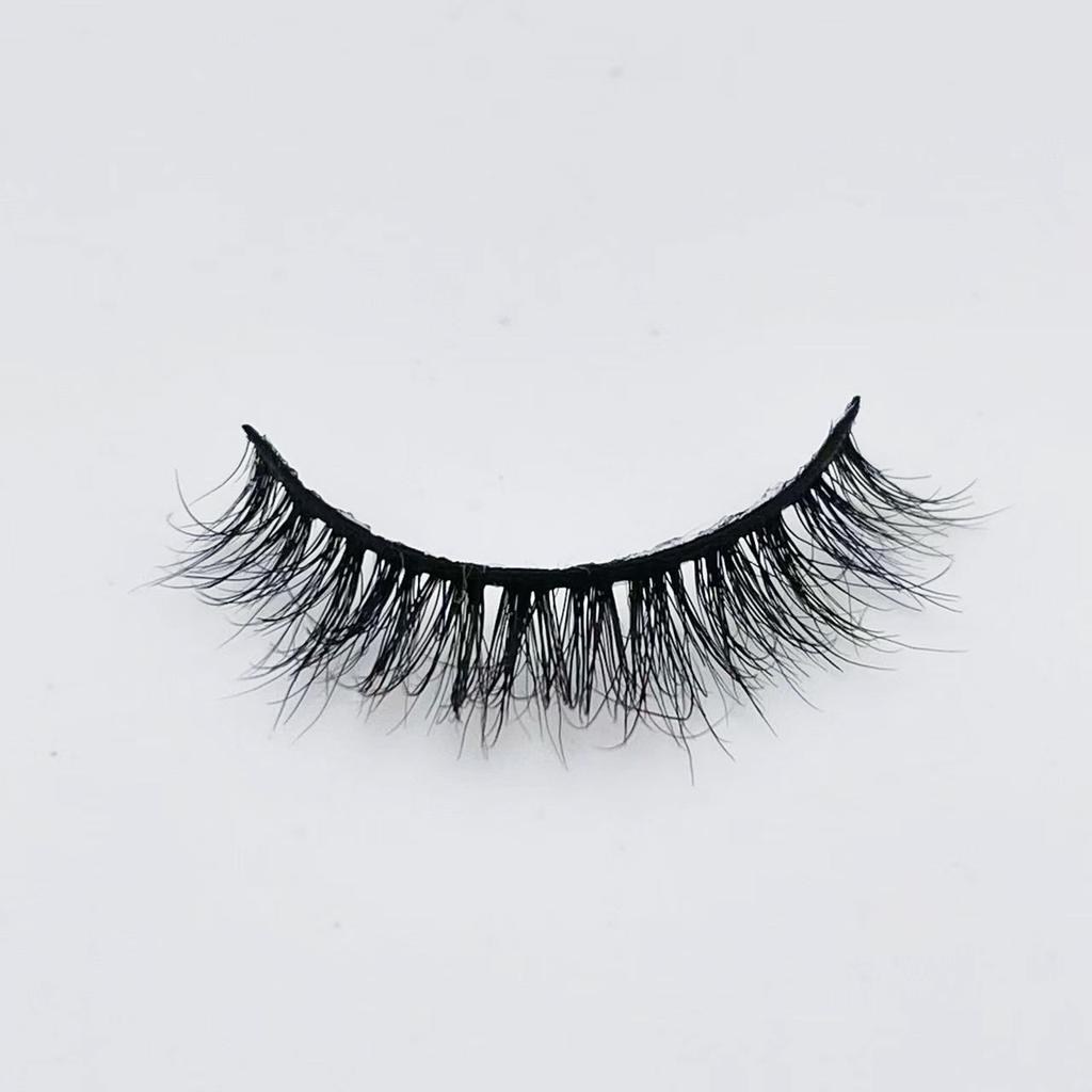 New Product 12mm Natural Mink Hair False Eyelashes European And American Eyelashes Hard Stem Short Eyelashes False Eyelashes