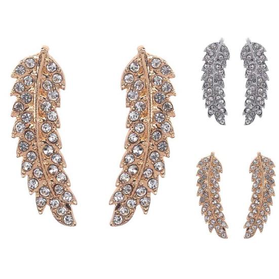 

Женщины Полный горный хрусталь Инкрустация Форма листа Серьги-гвоздики Пирсинг Ювелирные изделия Подарок