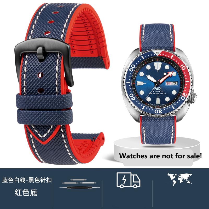 20mm 21mm 22mm 23mm 24mm Unisex Hochwertiges Nylon-Gummi-Unterband Wasserdichtes Uhrenarmband für jede Uhrenmarke Herrenarmband