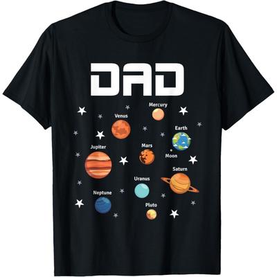 Outer Space Birthday Party Theme Dad Solar Planets Gift T-Shirt
