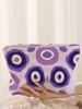 Printed Pattern Corduroy Makeup Bag, Lightweight Zipper Makeup Storage Box, Multifunctional Bag with Lining