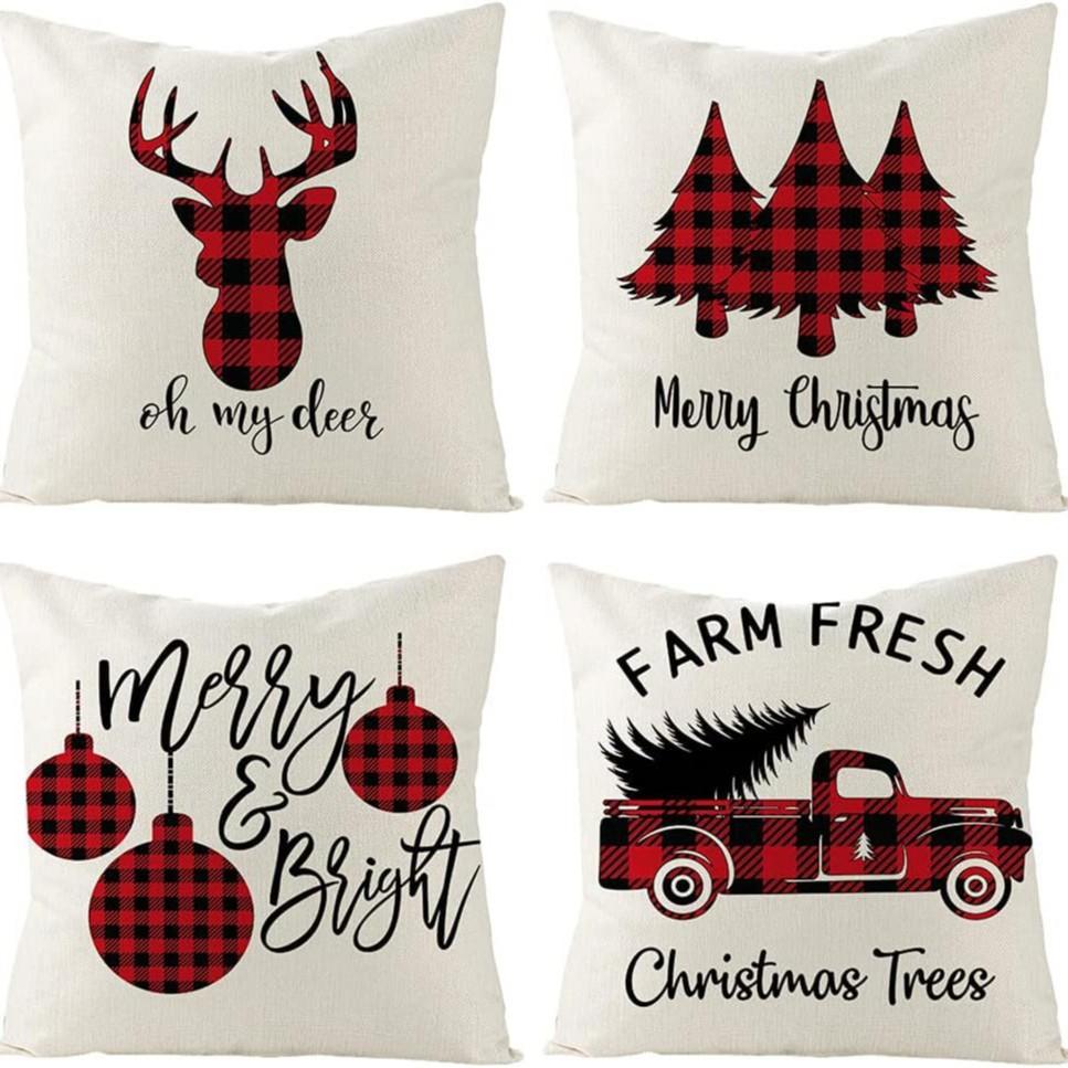 Christmas Pillow Cushion Home Living Room Festive Atmosphere Decoration Backrest Car Waist Cushion