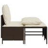 4 Piece Garden Sofa Set with Cushions Brown Poly Rattan