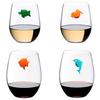 12ks/sada Silikonová značka mořských živočichů na sklenice na víno Identifikátor pohárku na pití
