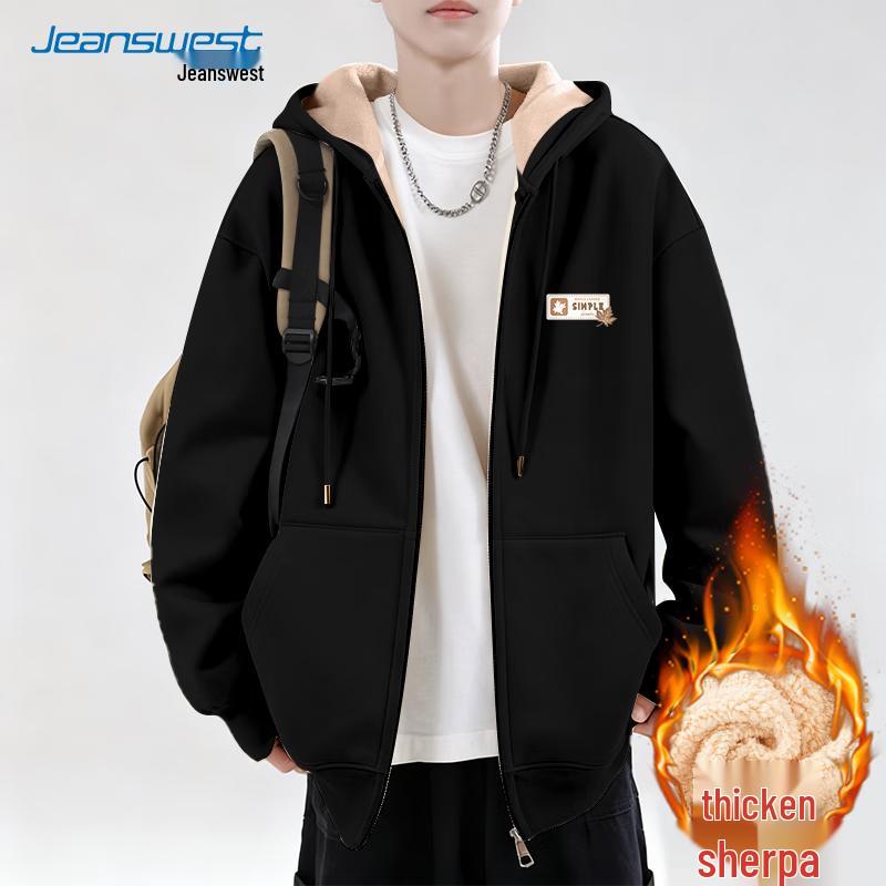 

Jeanswest Men s Lamb Fleece Lined Zip Hoodie L