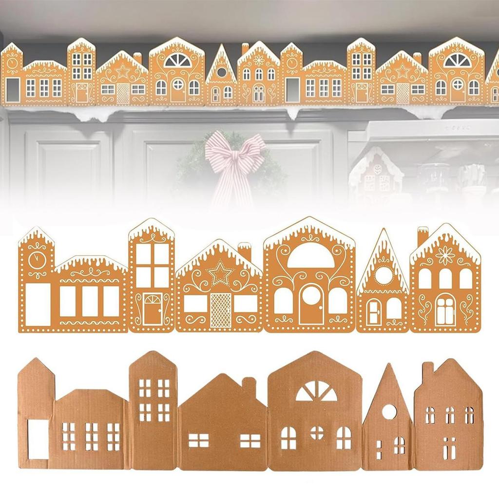 Christmas Gingerbread House Luminous Decoration DIY Christmas Gingerbread House Cardboard Set With LED String Lights