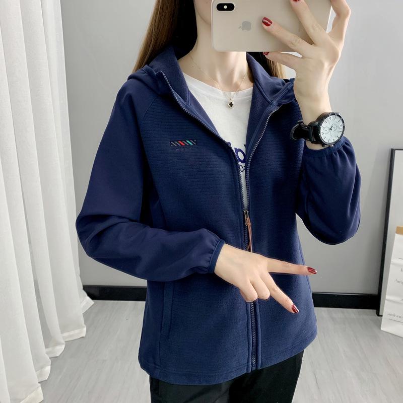 Women's Hooded Polar Fleece Softshell Jacket - Outdoor Windbreaker for Spring/Autumn