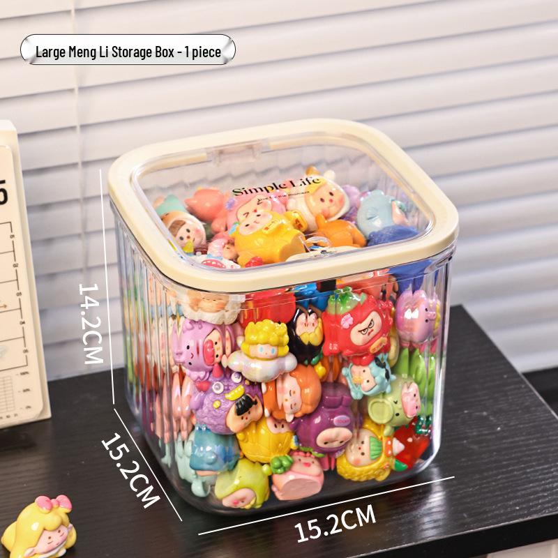 Transparent Multi-Purpose Storage Box with Lid - Large Capacity, Desktop Trash Can