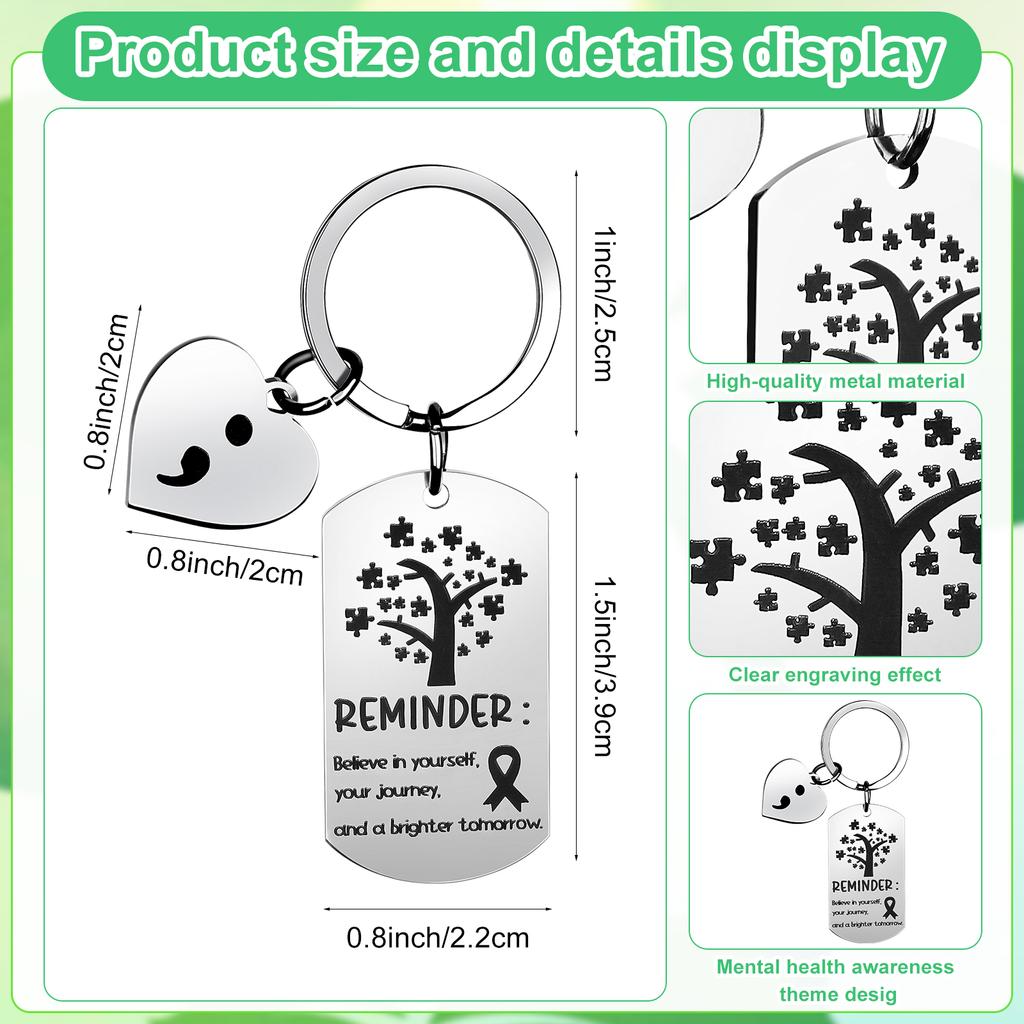 12 Stück You Are Enough Schlüsselanhänger Mental Health Geschenke Schlüsselanhänger Edelstahl Selbstpflege Affirmation Inspiration Danke Y