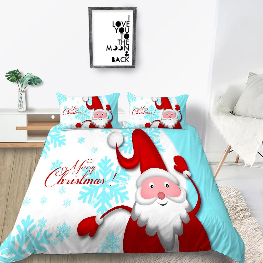 Quilt Cover Pillowcase Two Or Three-Piece Set Christmas Gift Polyester Digital Printing