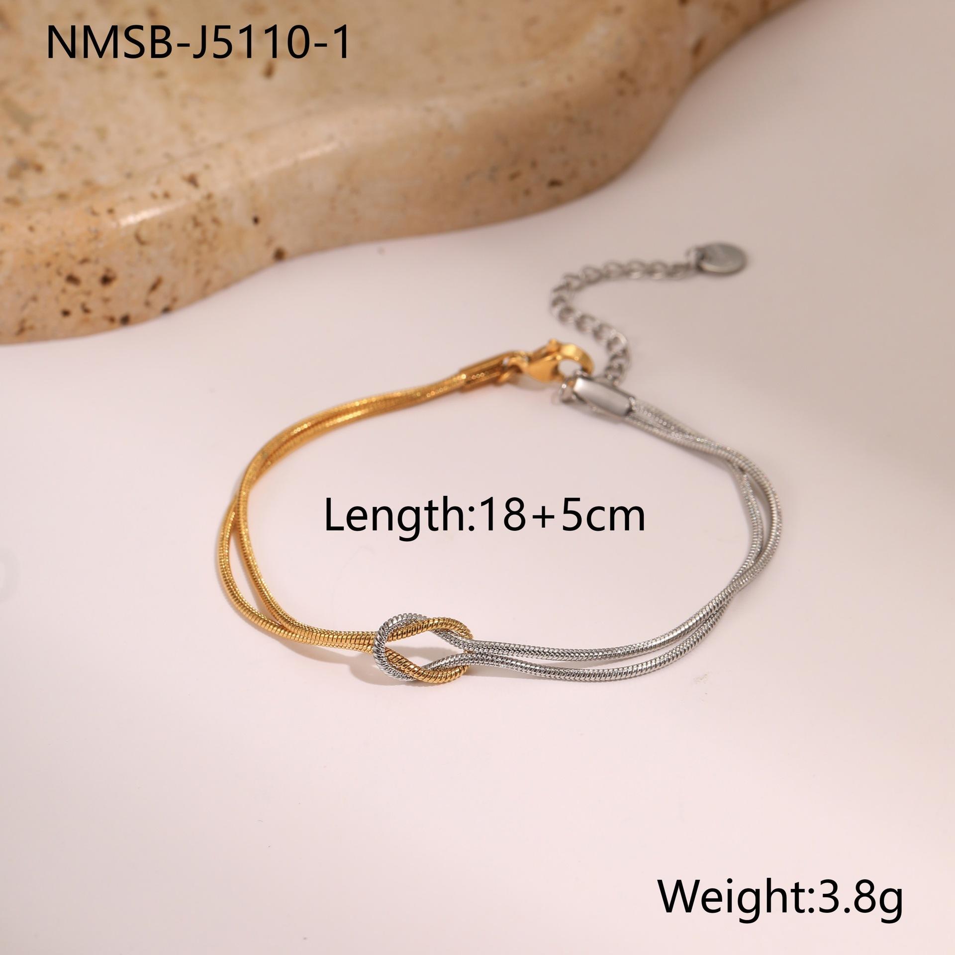 GEMCHIC Women s Stainless Steel Knotted Snake Chain Layered Choker Necklace Bracelet Set for Women Fashion Design