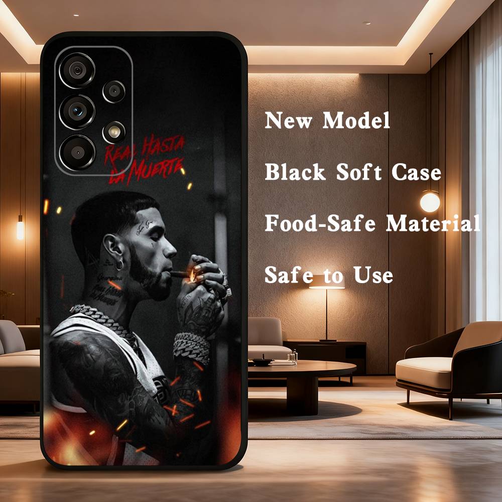 Rapper A-Anuel AA Real For Samsung Galaxy A53,31,52,72,41,Note,J7,8,9,5G,22,73,32,71, Soft Black Silicone Case
