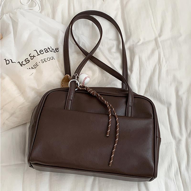 Tasche im koreanischen College-Stil für Damen im Herbst und Winter, trendige Retro-Achseltasche mit einer Schulter, vielseitige Tragetasche mit großem Fassungsvermögen