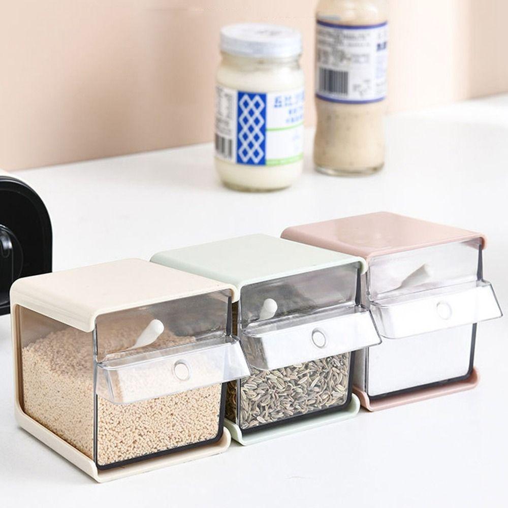 Kunststoff-Gewürzglas, umweltfreundlicher Gewürzbehälter, stilvolle Wand-Gewürzbox für Zuhause