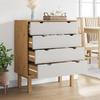 OTTA Drawer Cabinet Brown & White 76.5 X 39.5 X 90 Cm Solid Wood