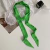 Long solid color silk scarf girl professional versatile thin narrow solid color small scarf streamer tied bag