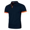 Men's Short Sleeve Color Matching Fashion with Men's Lapel Short Sleeve