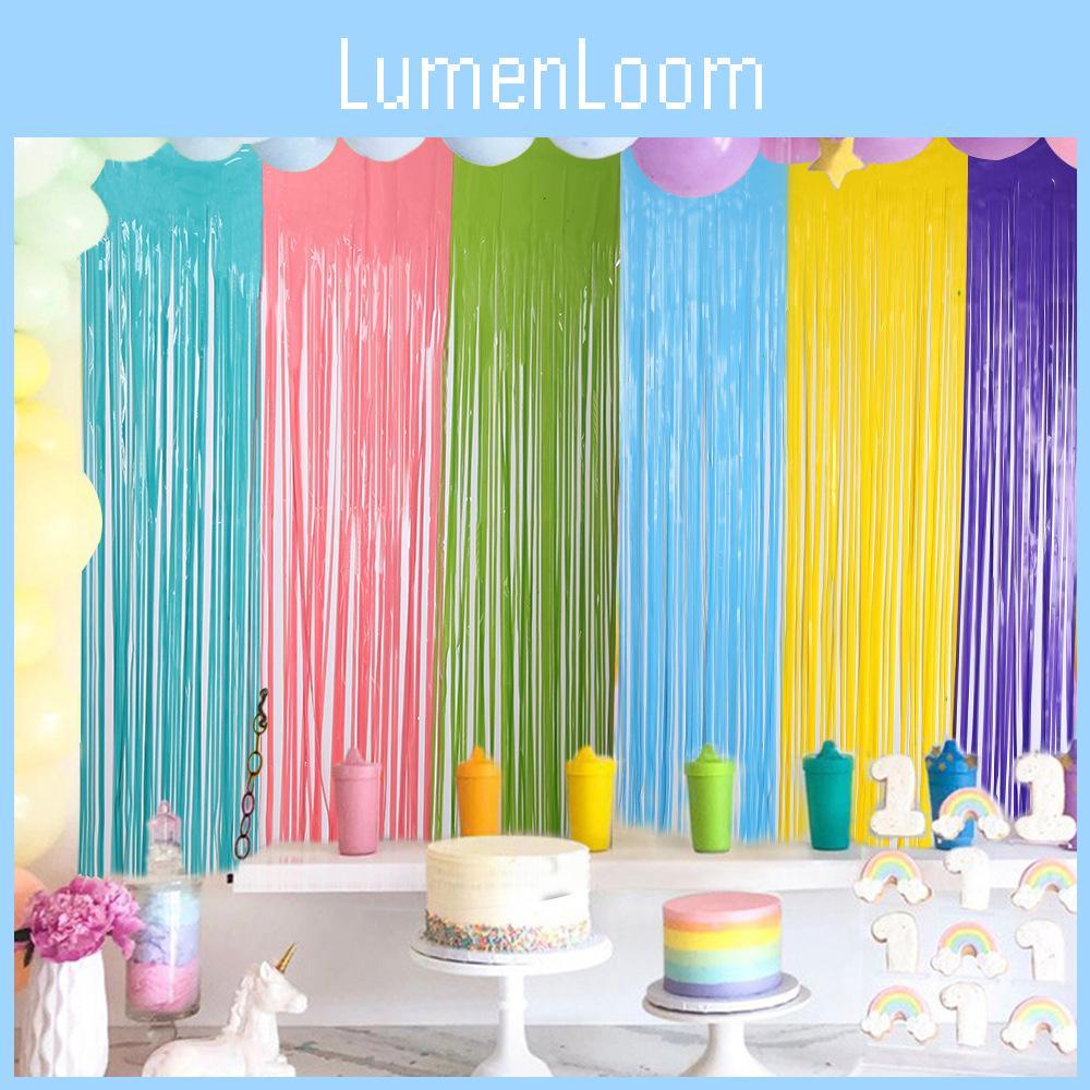 Bright And Cheerful Fluorescent Macaron Rain Curtain Ideal For Kids Birthday Celebrations