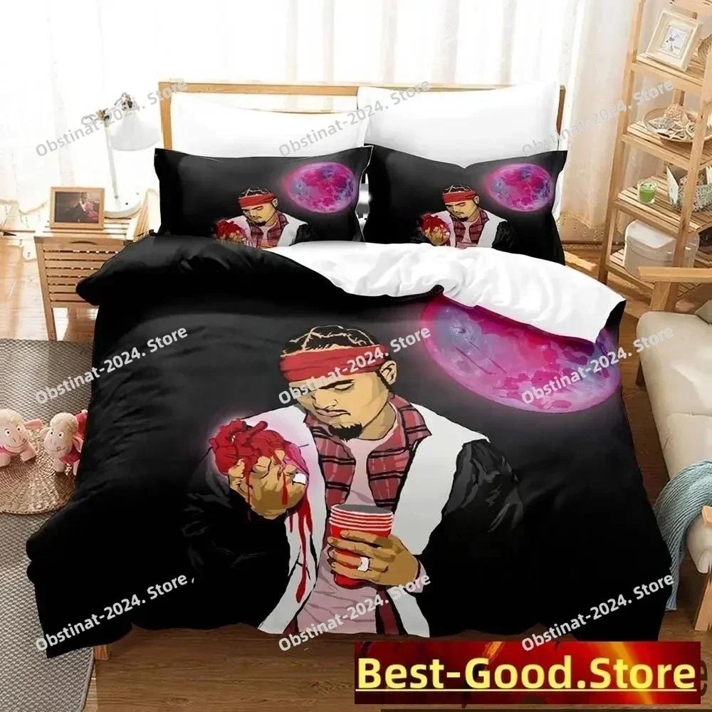 3D Print Chris Brown Bedding Set Boys Girls Twin Queen King Size Duvet Cover Pillowcase Bed Boys Adult Home Textileextile