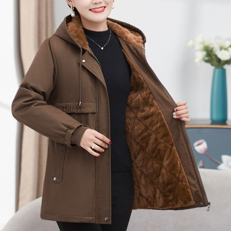 Jachete de Toamnă Iarnă pentru Femei Coreene cu Glugă Windbreaker Femei Fleece Cald Gros Căptușit cu Bumbac Palton Femei Parkas Îmbrăcăminte Exterioară 5XL