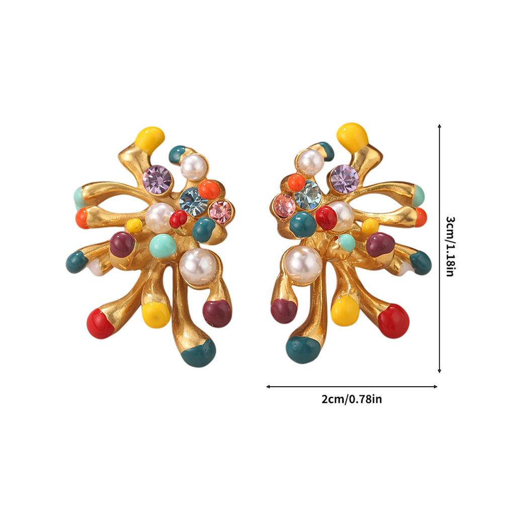 Fashion Exquisite Design Colorful Flower Pistil Earrings Women Accessories Date Party Gift