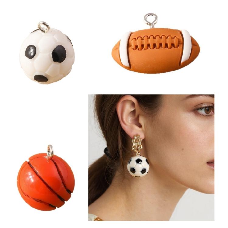5Pieces Football Pendants Jewelry Making Part Fashion Accessory Perfect for Unique Jewelry Making and Craft Accessories