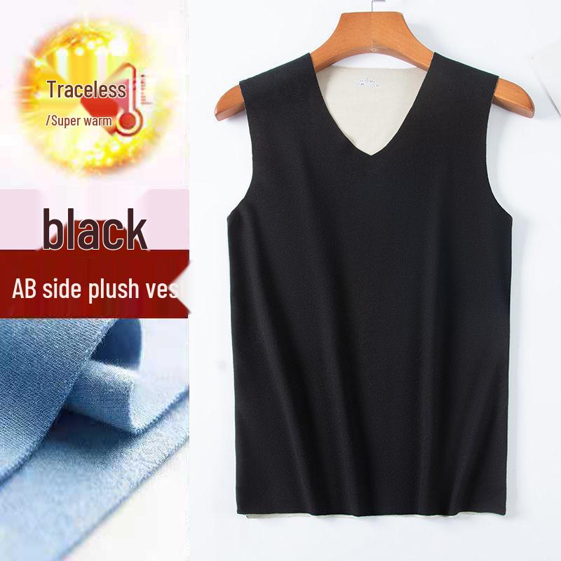 Men's Two-Tone Seamless Thermal Fleece Vest - Slim Fit, Cut-to-Fit, Fleece-Lined Base Layer