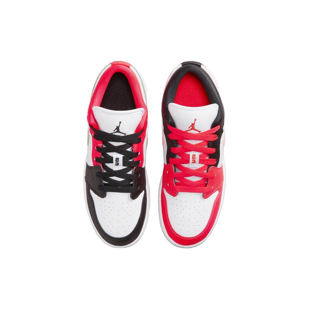 Air Jordan 1 Low SE GS Mismatched Infrared Kids Sneakers White Infrared-23 Black FB4420-616